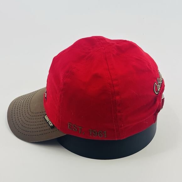 Cabela's Red Hunting Cap Hat One Size Gore-Tex Embroidered Bird Hunting Pheasant - Picture 2 of 5